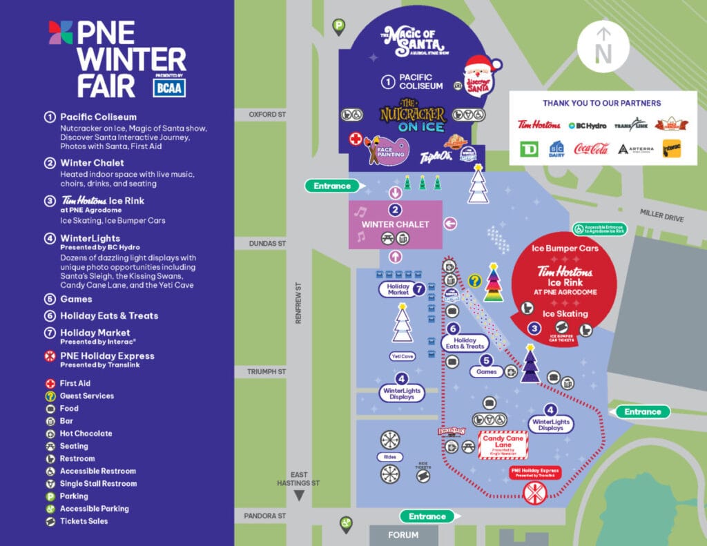 PNE Winter Pair 2024 밴쿠버 크리스마스 축제 : 첫번째 4 PNE Winter Pair Map
