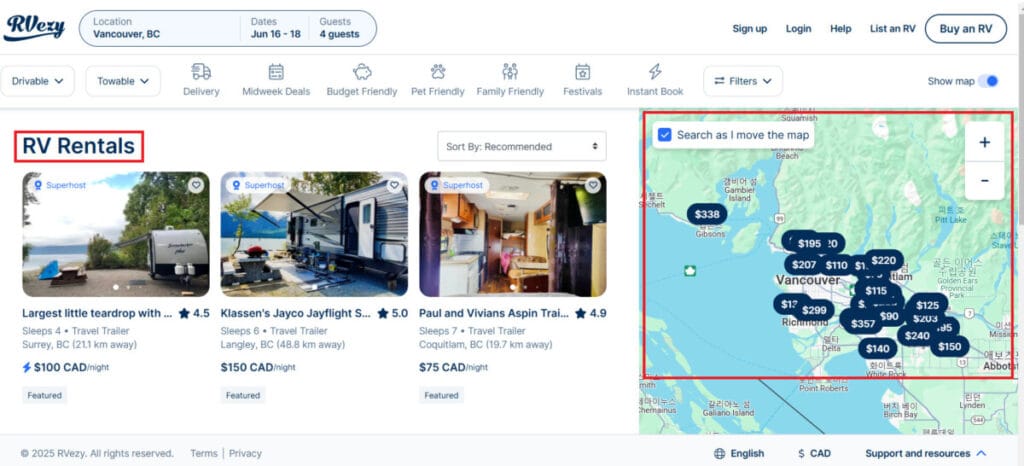 캐나다 밴쿠버 캠핑카 렌트 예약하고 여행 즐기기 (feat. CanaDream RV, iNDiE Campers, RVezy) - 2025편 21 How to rent Canada Vancouver Camping Car (20)